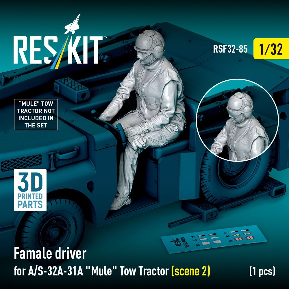 RSF32-0085 - Female driver for A/S-32A-31A "Mule" Tow Tractor (scene 2) (3D Printed) - 1:32