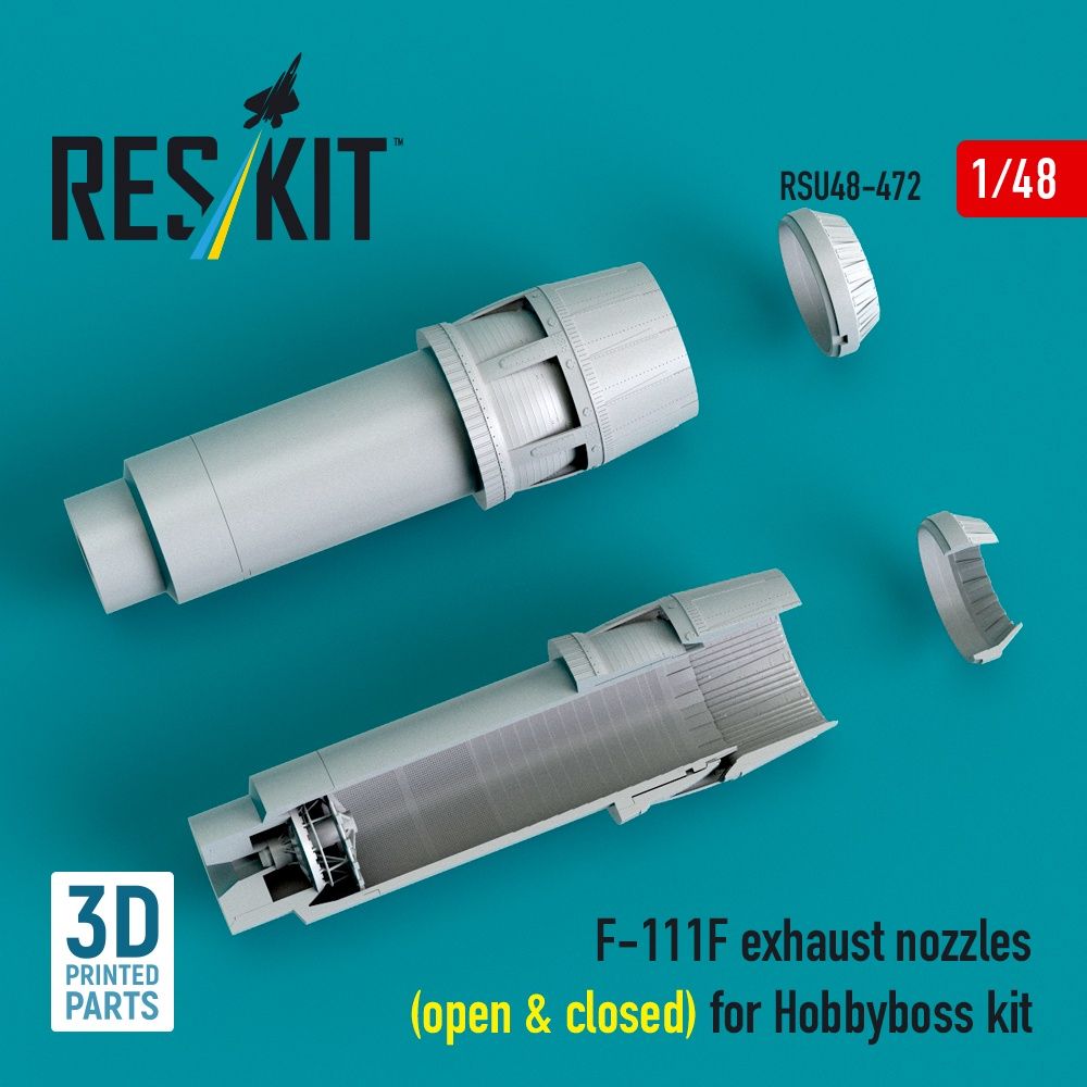 RSU48-0472 - F-111F exhaust nozzles(open&amp;closed) for Hobbyboss kit 3D printed model kit - 1:48