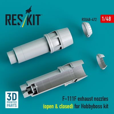 RSU48-0472 - F-111F exhaust nozzles(open&amp;closed) for Hobbyboss kit 3D printed model kit - 1:48