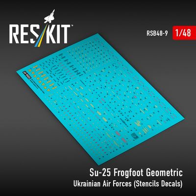 RSB48-0009 - Su-25 Frogfoot Geometric Ukrainian Air Forces stencils decals for scale model - 1:48