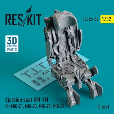 RSU32-0155 - Ejection seat KM-1M for MiG-21, MiG-23, MiG-25, MiG-27 (1 pcs) (3D Printed) - 1:32