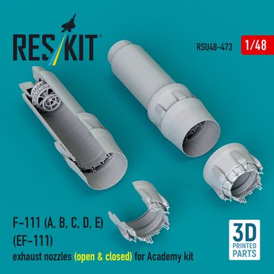 RSU48-0473 - F-111(A, B, C, D, E)(EF-111) exhaust nozzles(open&amp;closed) for Academy kit 3D printed model kit - 1:48