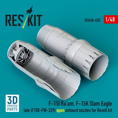 RSU48-0630 - F‑15I Ra'am,F‑15K Slam Eagle late(F100-PW-229) open exhaust nozzles for Revell kit 3D printed model kit - 1:48