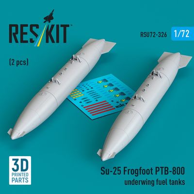 RSU72-0326 - Su-25 Frogfoot PTB-800 underwing fuel tanks(2 pcs) 3D printed model kit - 1:72