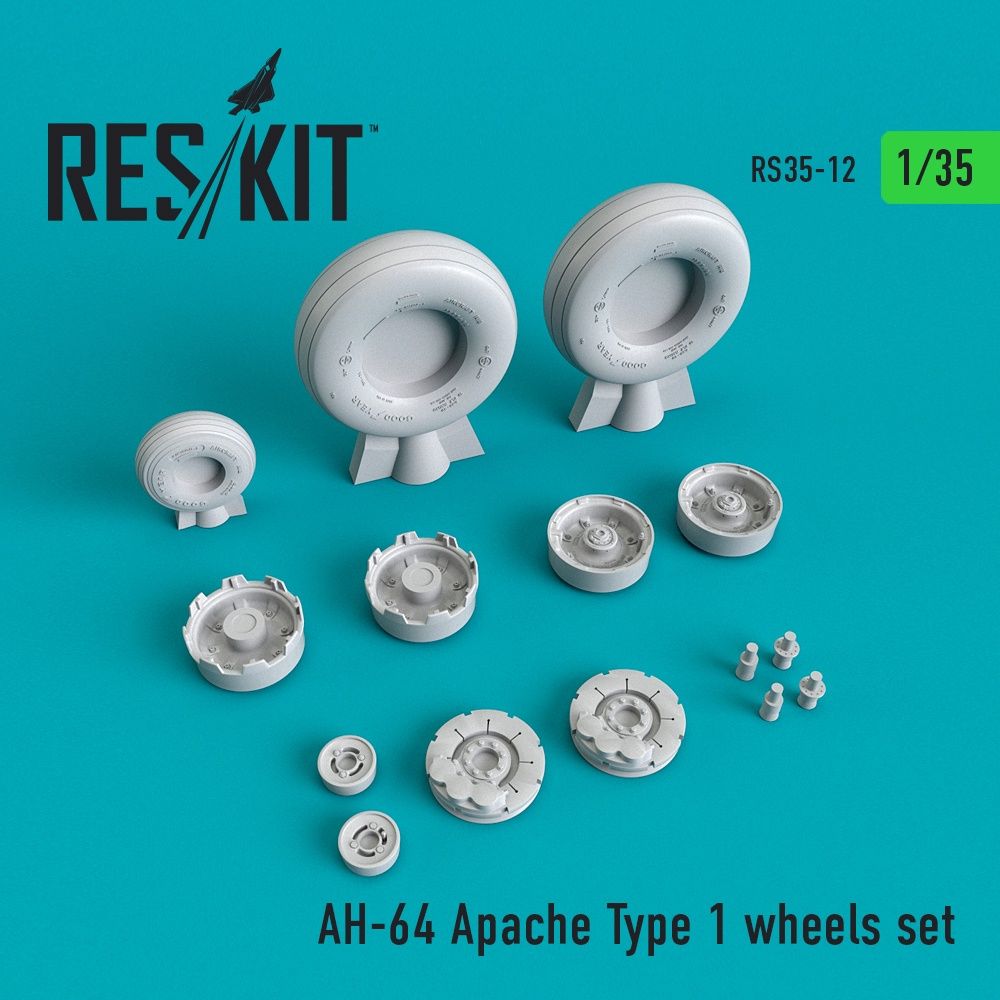 RS35-0012 - AH-64 Apache Type 1 wheels set - 1:35