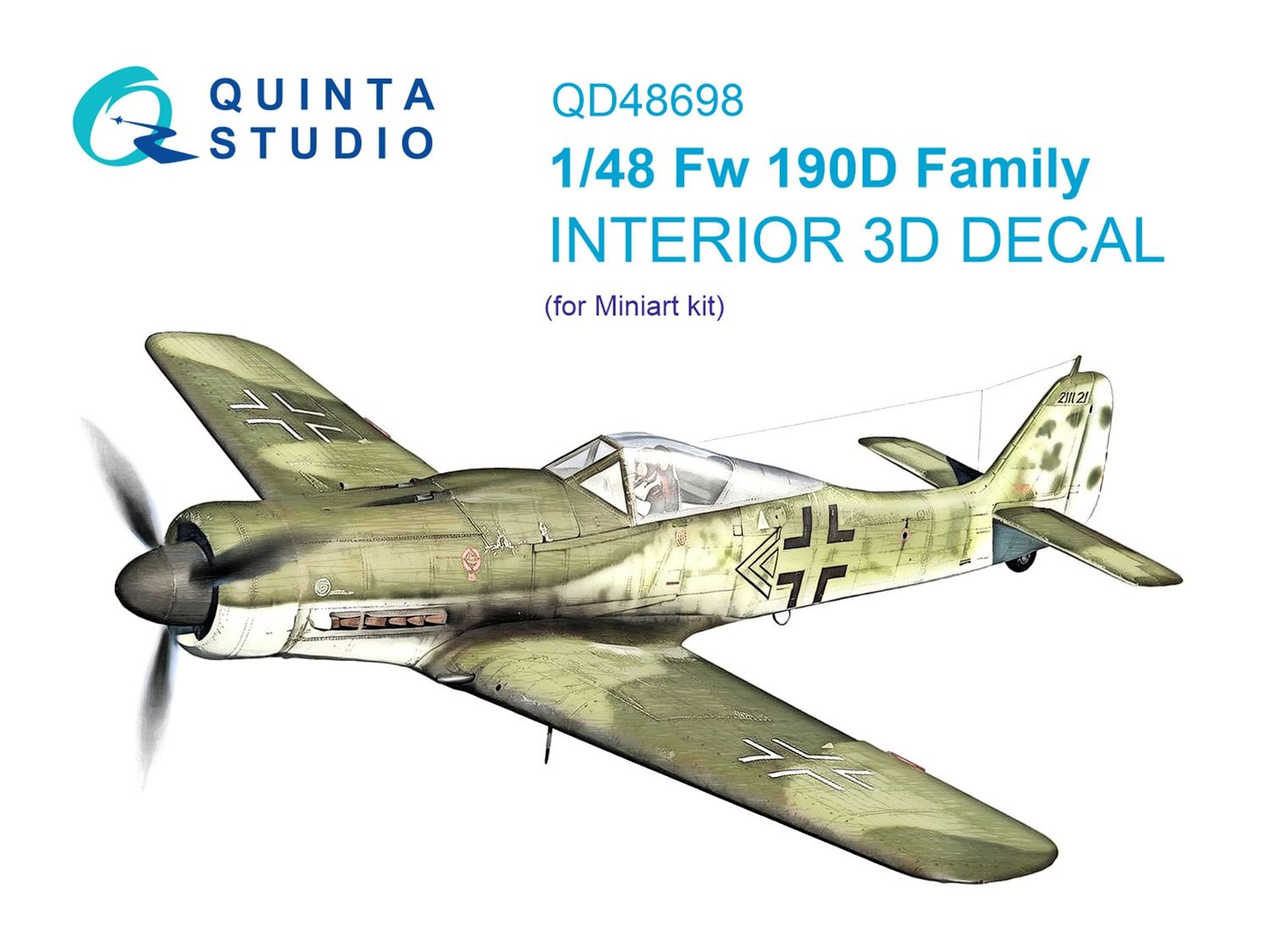 QD48698 - Fw 190D family 3D-Printed &amp; coloured Interior on decal paper (Miniart) - 1:48