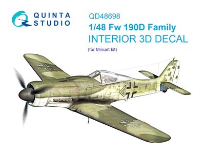 QD48698 - Fw 190D family 3D-Printed &amp; coloured Interior on decal paper (Miniart) - 1:48