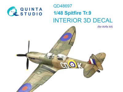 QD48697 - Supermarine Spitfire Tr.9 3D-Printed &amp; coloured Interior on decal paper (Airfix) - 1:48