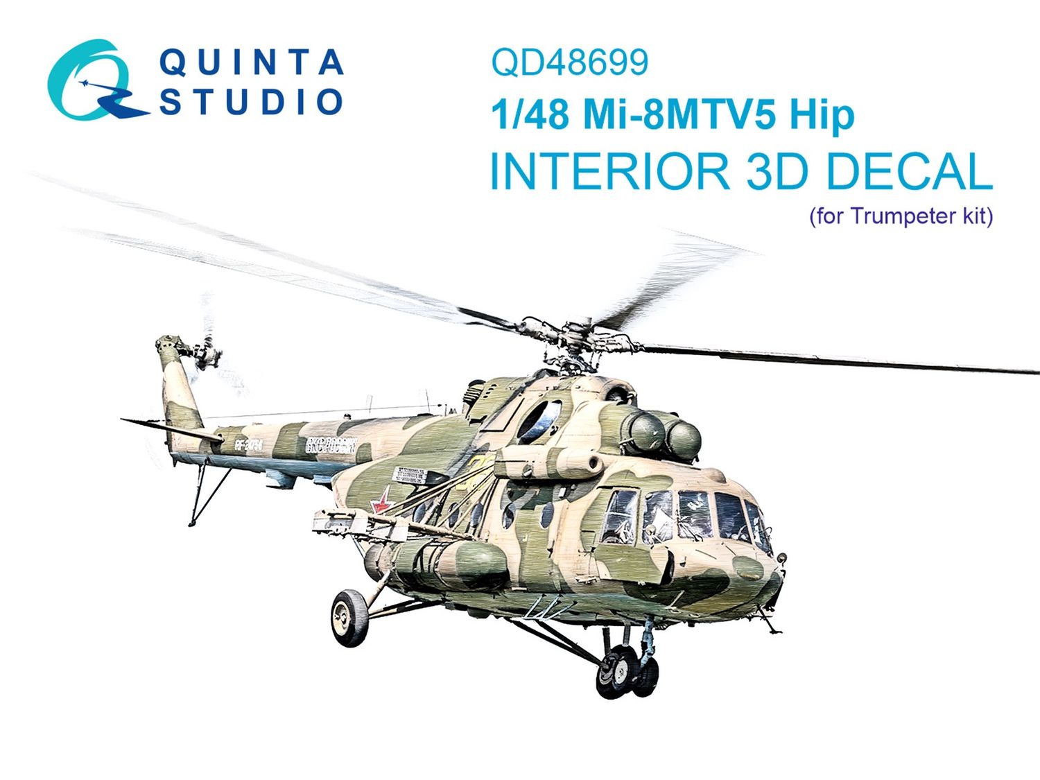 QD48699 - Mi-8MTV5 3D-Printed &amp; coloured Interior on decal paper (Trumpeter) - 1:48