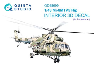 QD48699 - Mi-8MTV5 3D-Printed &amp; coloured Interior on decal paper (Trumpeter) - 1:48