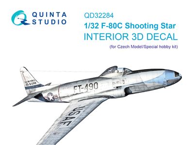 QD32284 - F-80C Shooting Star 3D-Printed &amp; coloured Interior on decal paper (Czech Model/Special Hobby) - 1:32