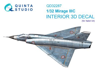 QD32287 - Dassault Mirage IIIC 3D-Printed &amp; coloured Interior on decal paper (Italeri) - 1:32