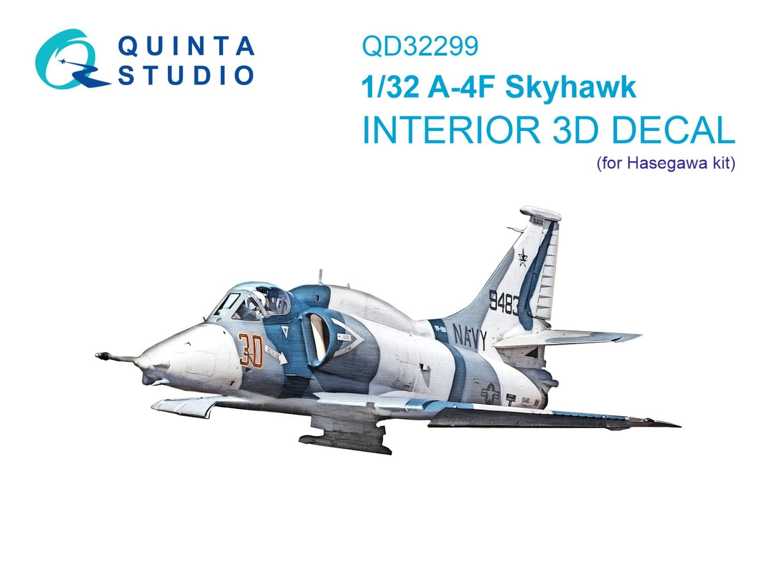 QD32299 - A-4F Skyhawk 3D-Printed &amp; coloured Interior on decal paper (Hasegawa) - 1:32