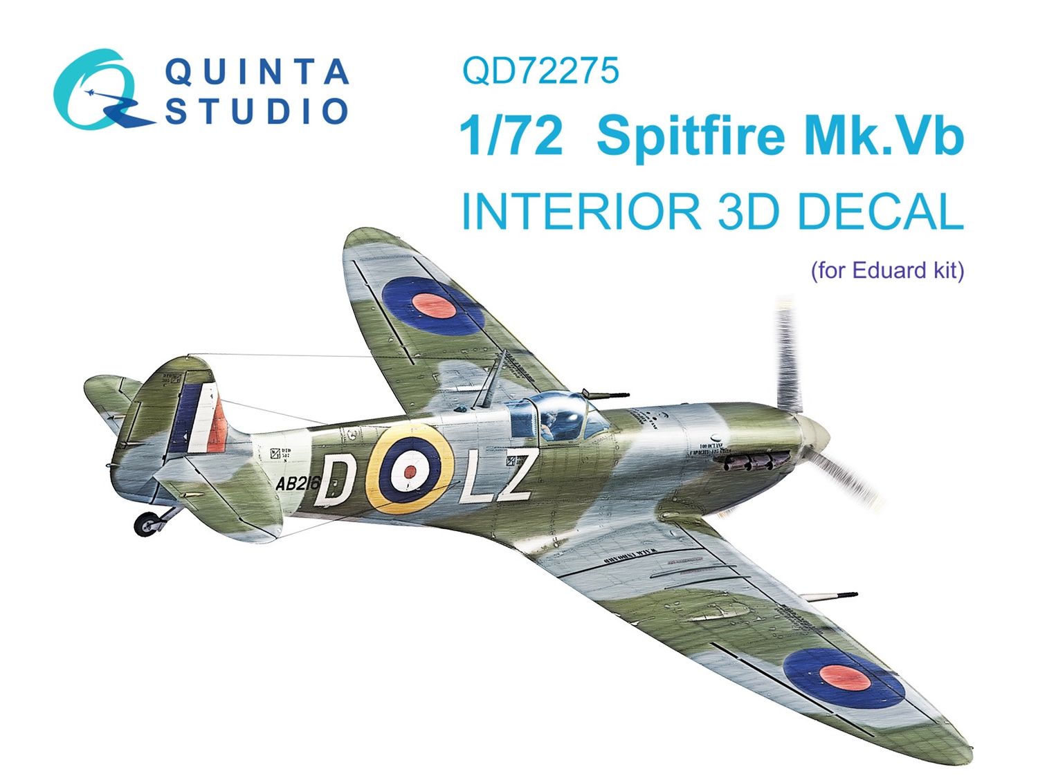 QD72275 - Spitfire Mk.Vb 3D-Printed &amp; coloured Interior on decal paper (Eduard) - 1:72