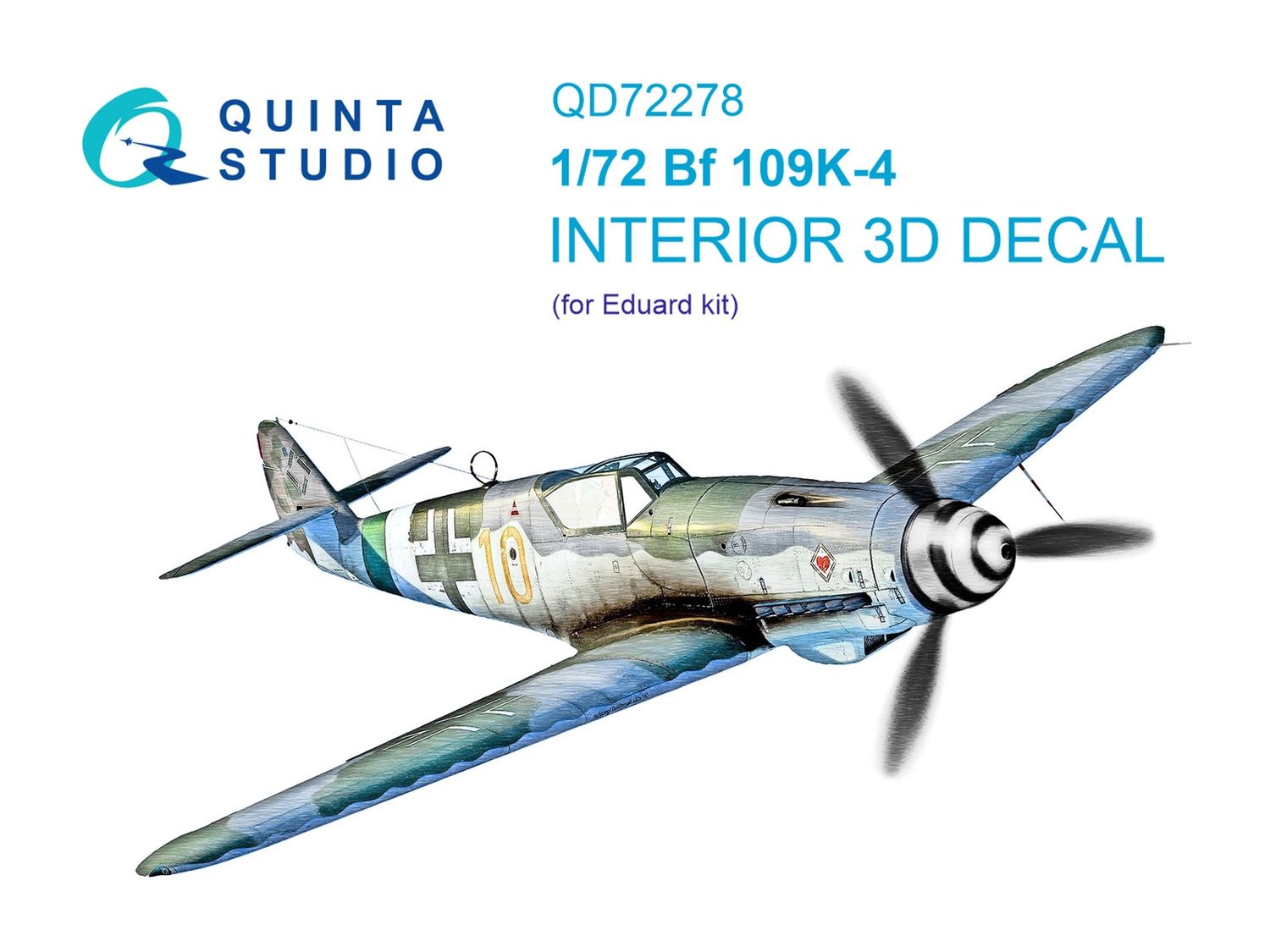 QD72278 - Bf 109K-4 3D-Printed &amp; coloured Interior on decal paper (Eduard) - 1:72