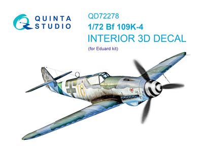 QD72278 - Bf 109K-4 3D-Printed &amp; coloured Interior on decal paper (Eduard) - 1:72