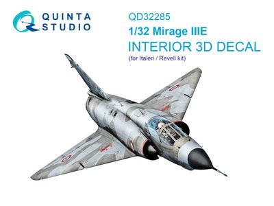 QD32285 - Dassault Mirage IIIE 3D-Printed &amp; coloured Interior on decal paper (Italeri/Revell) - 1:32
