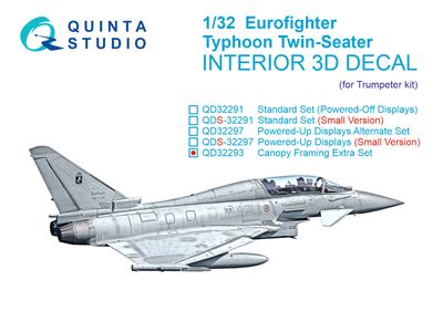 QD32293 - Eurofighter Typhoon Twin-seater EF-2000B/2000T Canopy Framing &amp; Extras set (Trumpeter) - 1:32