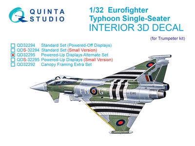 QD32295 - Eurofighter Typhoon Single-seater (Powered-up Displays) 3D-Printed &amp; coloured Interior on decal paper (Trumpeter) - 1:32