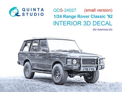 QDS-24027 - Range Rover Classic '92 3D-Printed &amp; coloured Interior on decal paper (Aoshima) - Small Version - 1:24
