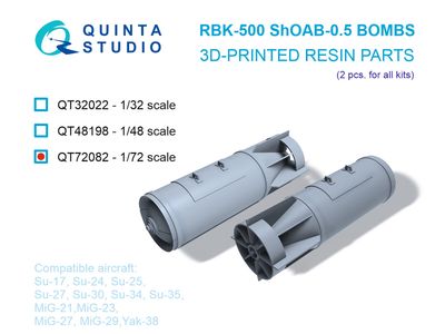 QT72082 - RBK-500 ShOAB-0.5 Bombs, 2 pcs (for all kits) - 1:72