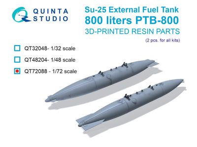 QT72088 - Su-25 External fuel tank PTB-800, 2 pcs (for all kits) - 1:72