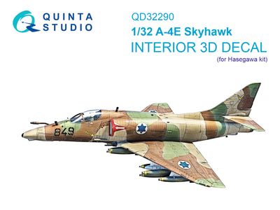 QD32290 - A-4E Skyhawk 3D-Printed &amp; coloured Interior on decal paper (Hasegawa) - 1:32