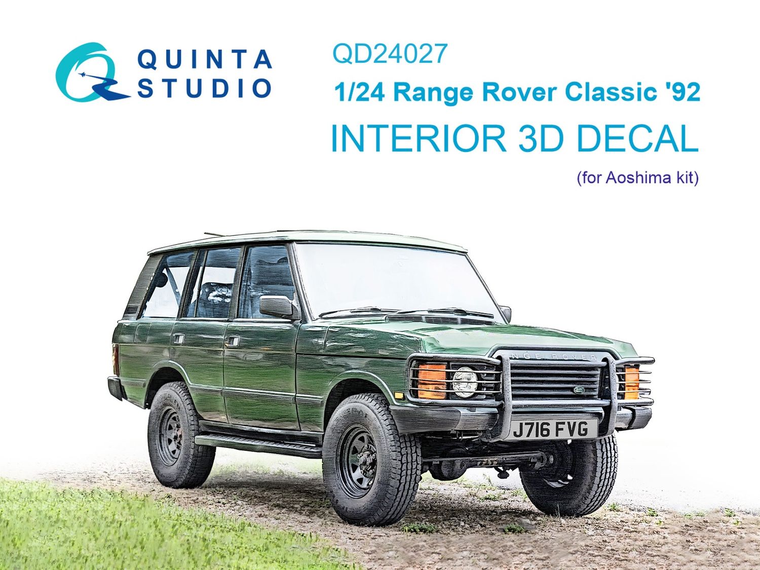 QD24027 - Range Rover Classic '92 3D-Printed &amp; coloured Interior on decal paper (Aoshima) - 1:24