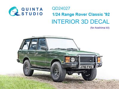 QD24027 - Range Rover Classic '92 3D-Printed &amp; coloured Interior on decal paper (Aoshima) - 1:24