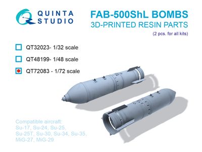 QT72083 - FAB-500ShL Bombs, 2 pcs (for all kits) - 1:72