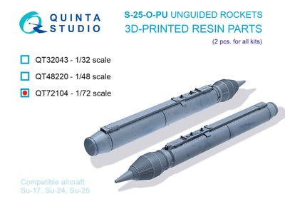 QT72104 - S-25-O-PU Unguided rockets, 2 pcs (for all kits) - 1:72