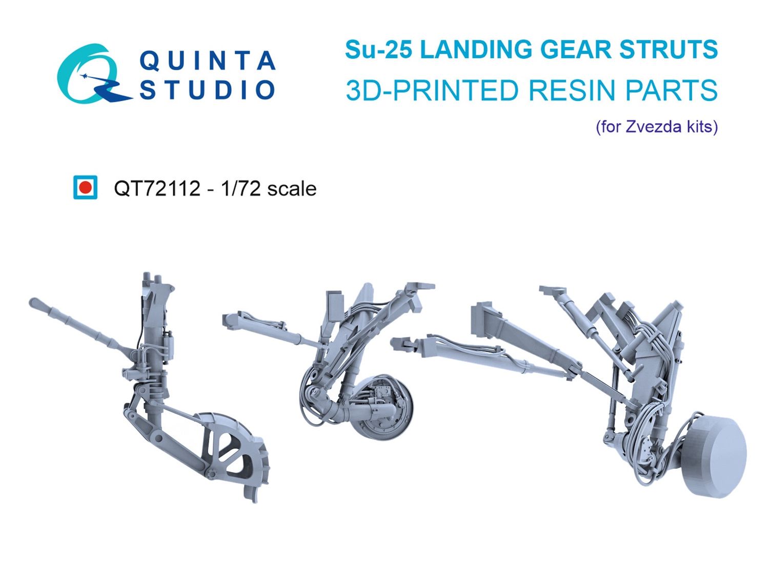 QT72112 - Su-25 landing gear struts (Zvezda) - 1:72
