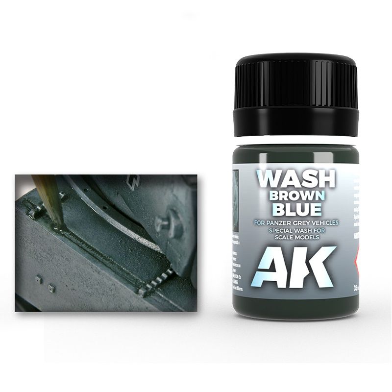 AK070 - Wash Brown Blue For Panzer Grey Vehicles - 35ml
