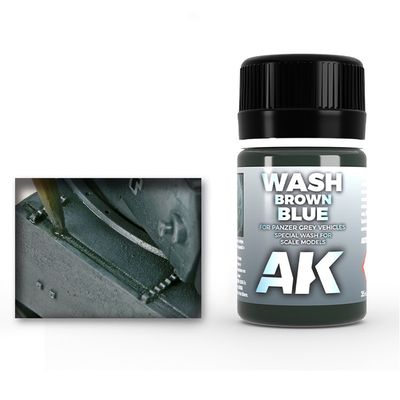 AK070 - Wash Brown Blue For Panzer Grey Vehicles - 35ml