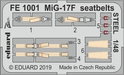 FE1001 - MiG-17F seatbelts STEEL - 1:48