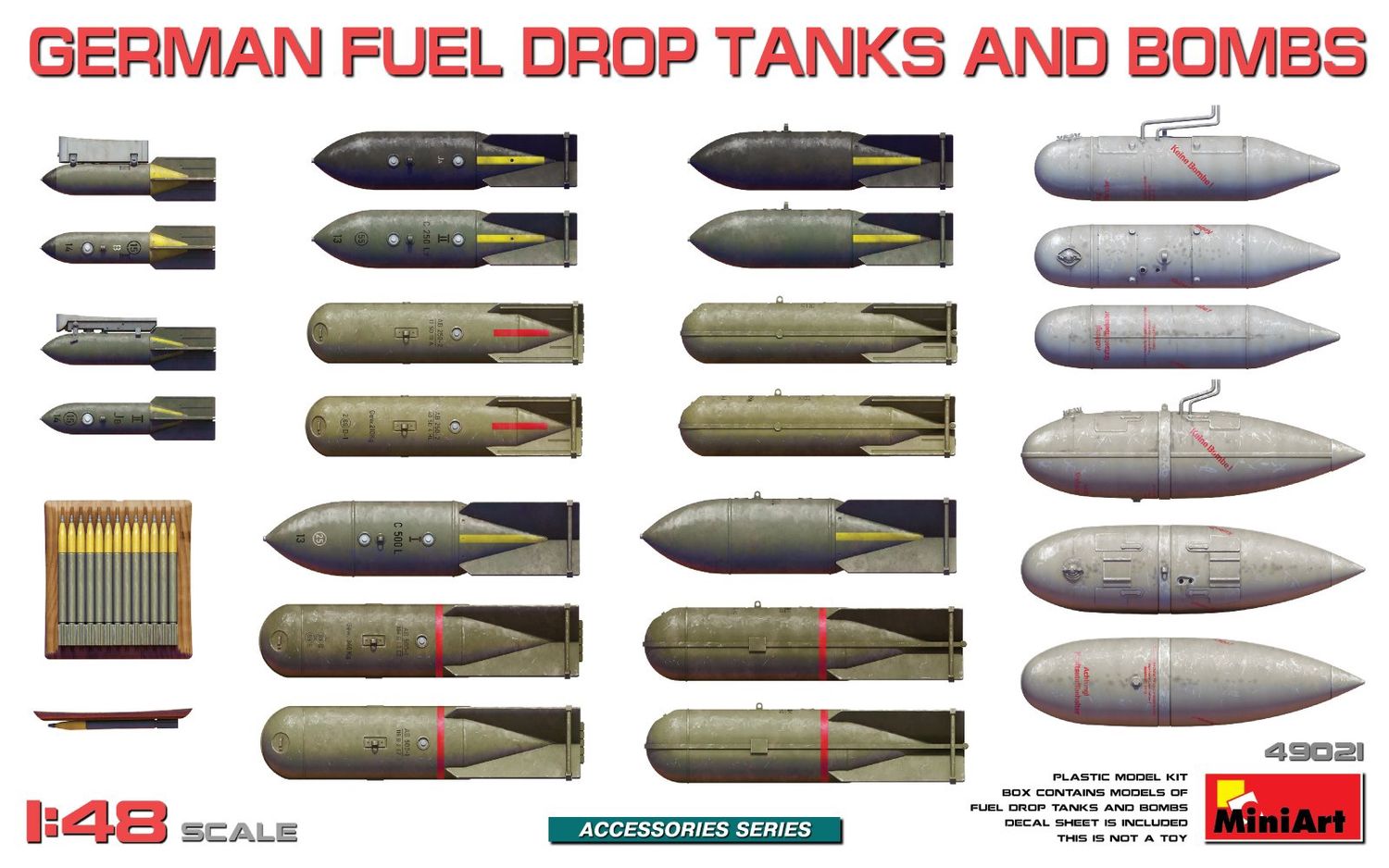 49021 - German Fuel Drop Tanks and Bombs - 1:48