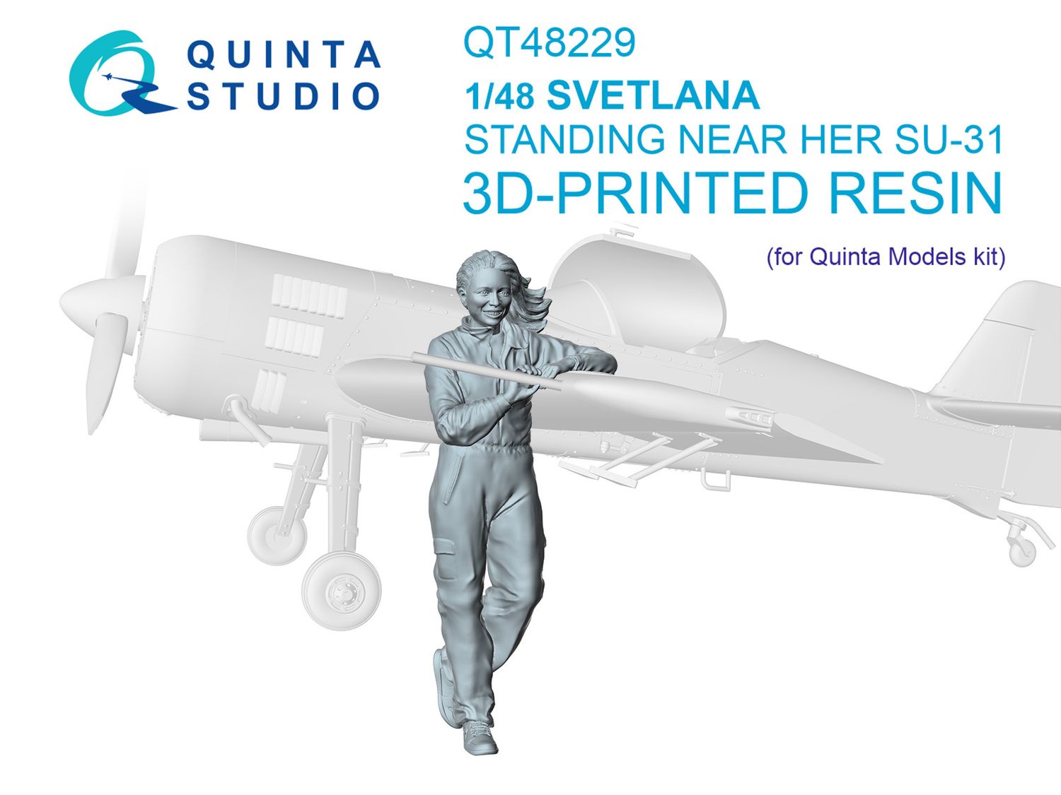 QT48229 - Svetlana stending near SU-31 (Quinta Models) - 1:48