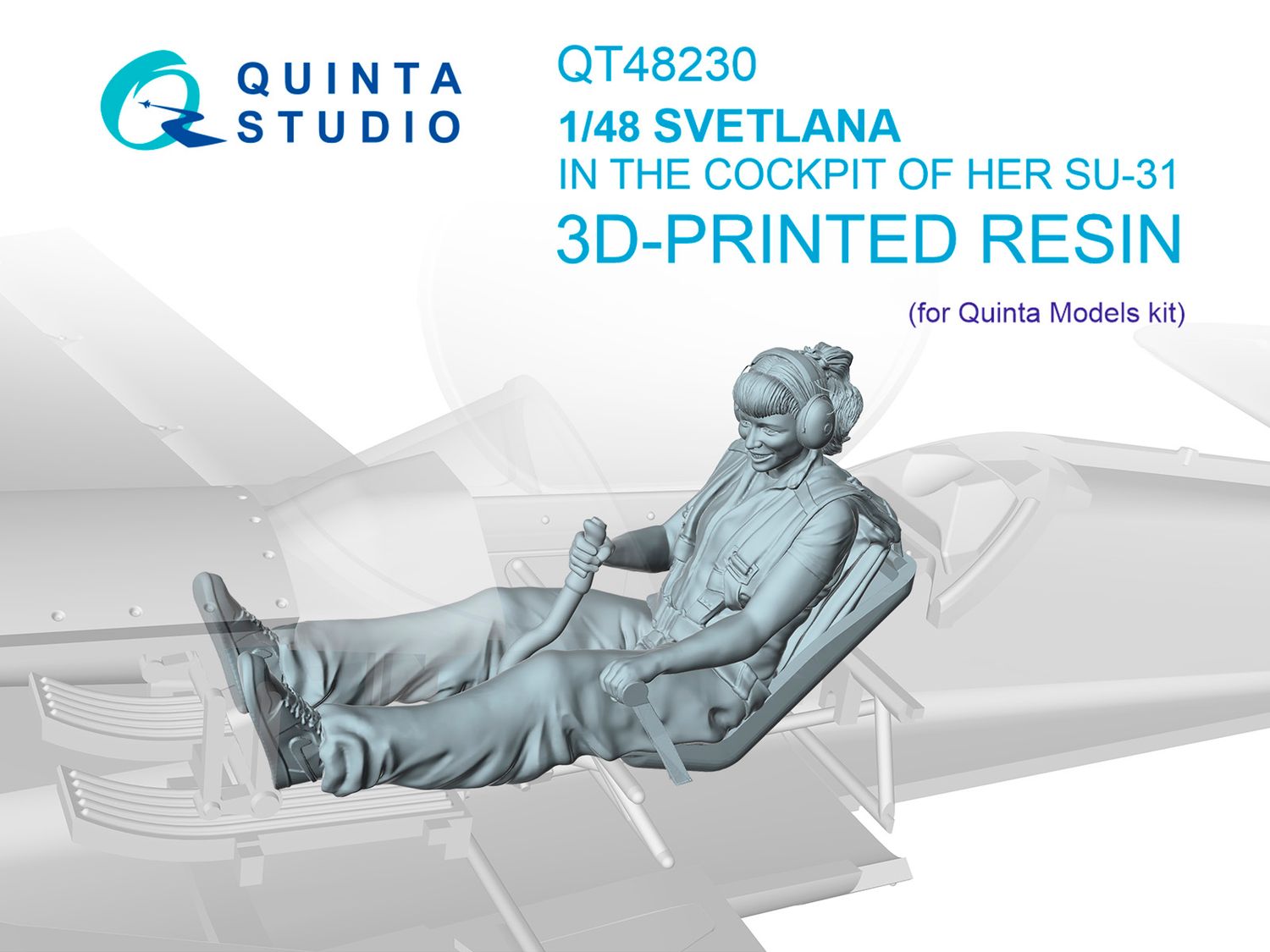 QT48230 - Svetlana sitting in SU-31 (Quinta Models) - 1:48