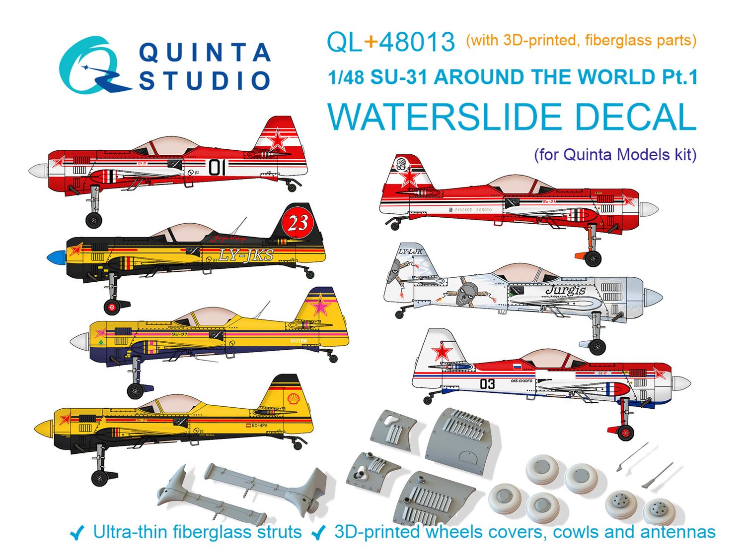 QL+48013 - Su-31 Around the World Pt.1 (Quinta Models) (With 3D-Printed and Fiberglass resin parts) - 1:48