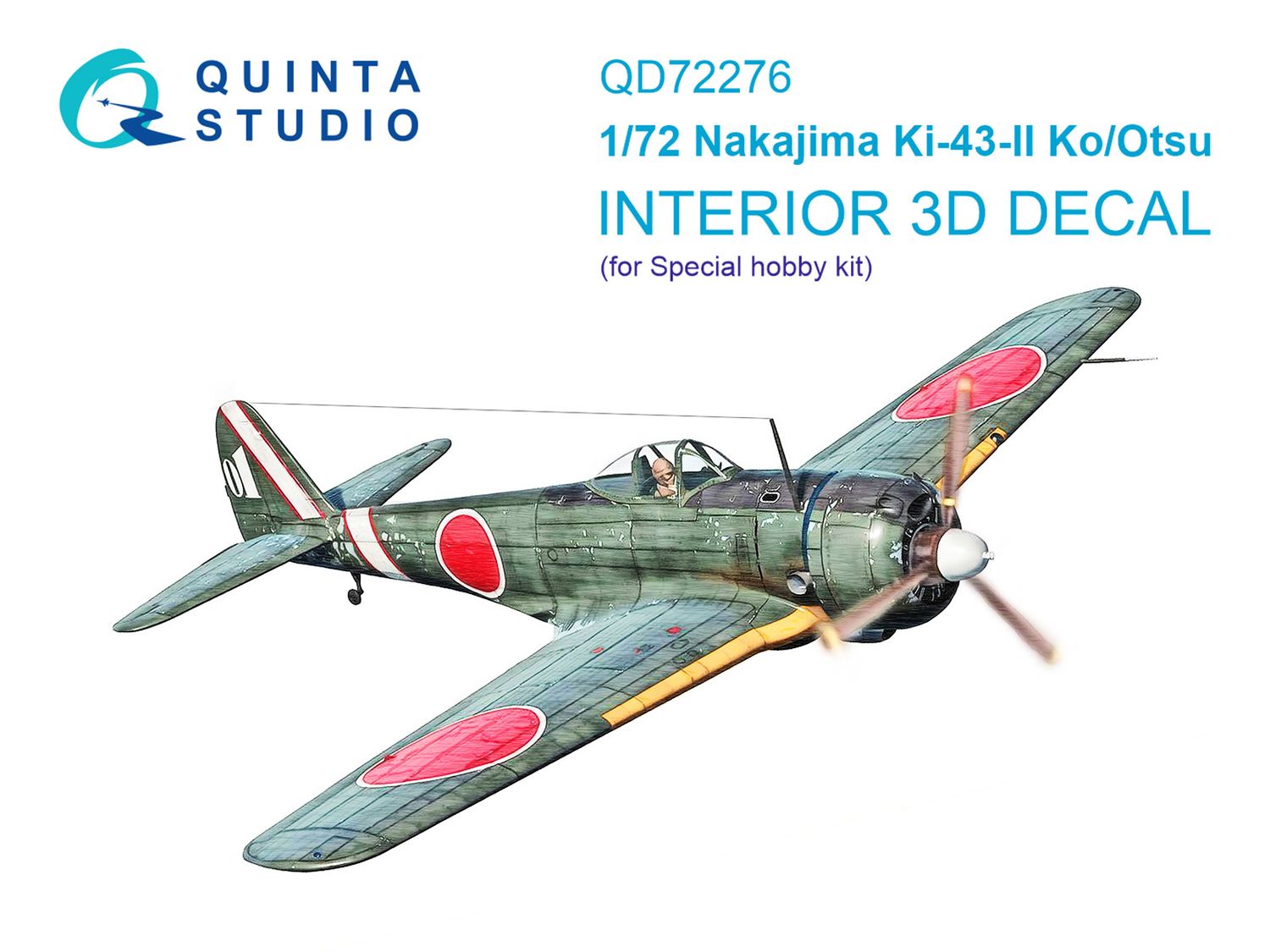QD72276 - Ki-43 II Ko/Otsu 3D-Printed &amp; coloured Interior on decal paper (Special hobby) - 1:72