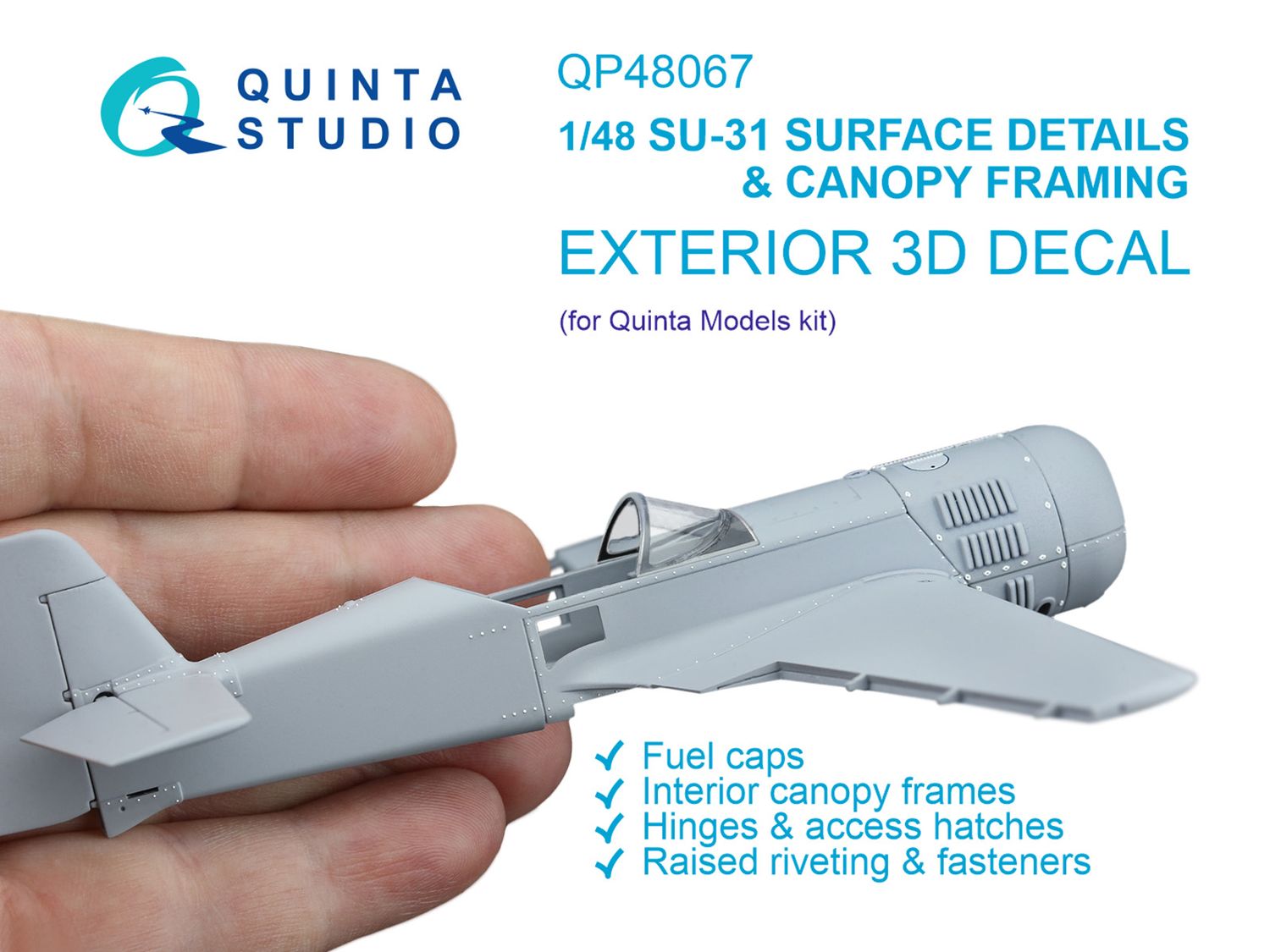 QP48067 - Su-31 Surface Details &amp; Canopy Framing (Quinta Models) - 1:48