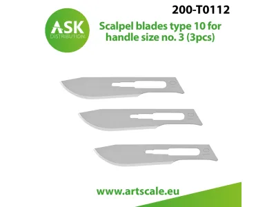 200-T0112 - Scalpel blades type 10 for handle size no. 3 (3 pcs)