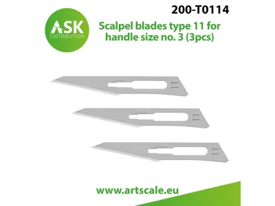 200-T0114 - Scalpel blades type 11 for handle size no. 3 (3 pcs)