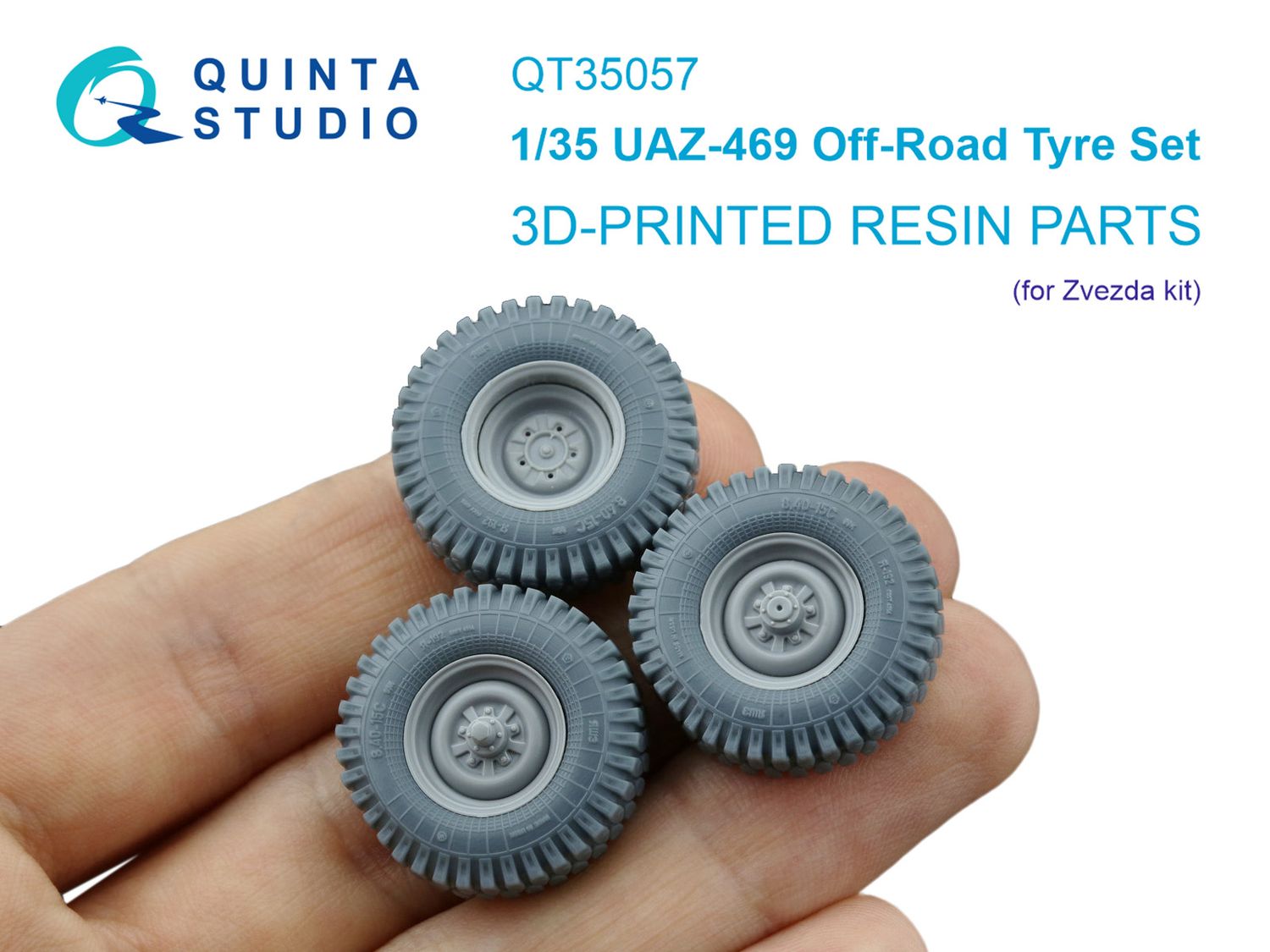 QT35057 - UAZ-469 Off-Road Tyre set (Zvezda) - 1:35