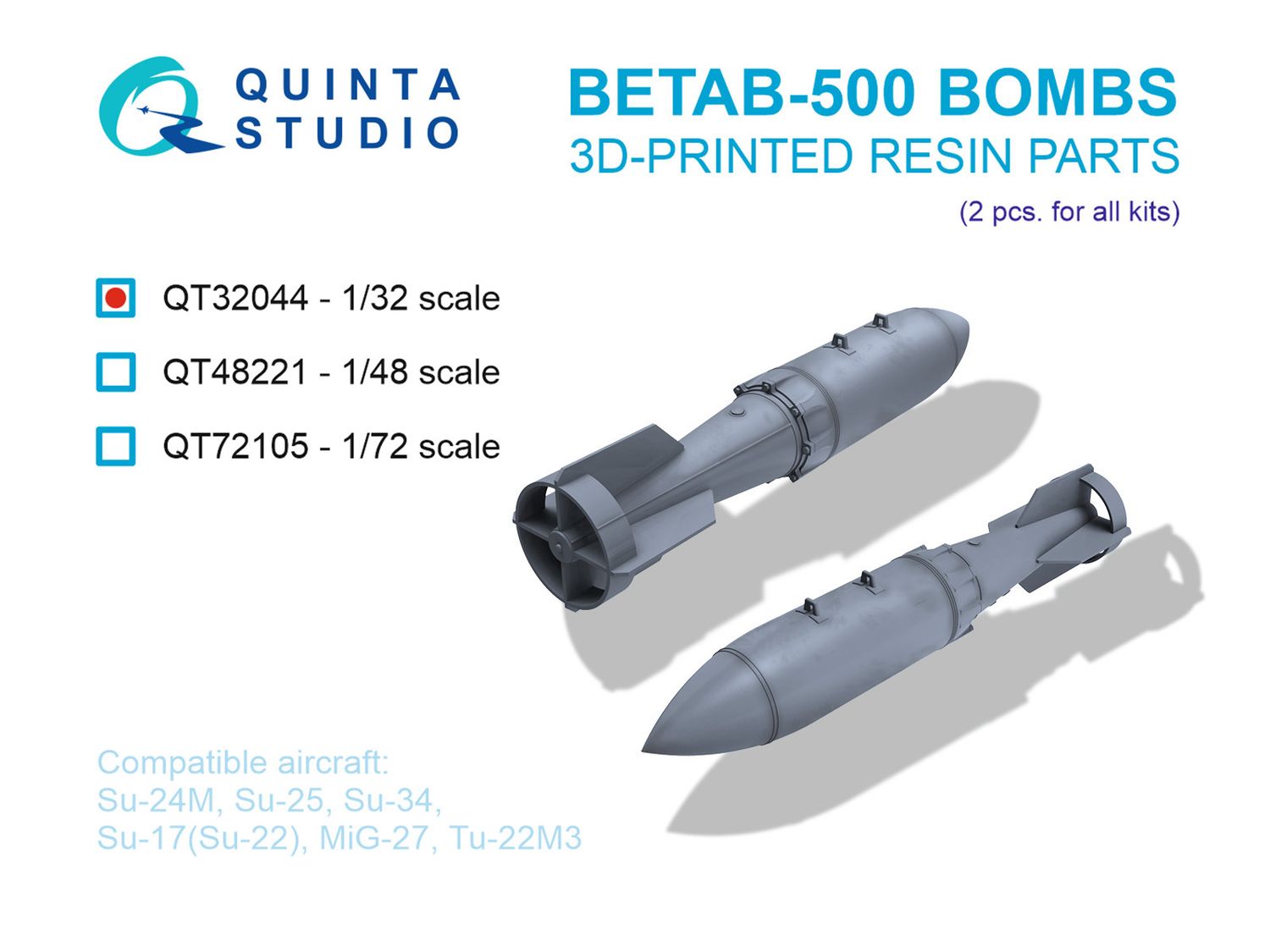 QT32044 - BETAB-500 Bombs, 2 pcs (for all kits) - 1:32