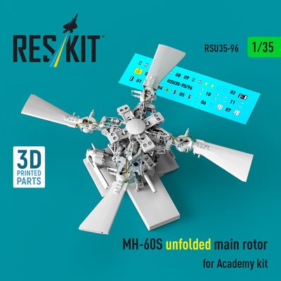 RSU35-0096 - MH-60S unfolded main rotor for Academy kit (3D Printed) - 1:35