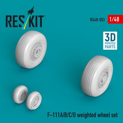 RS48-0553 - F-111A/B/C/D weighted wheel set (3D Printed) - 1:48