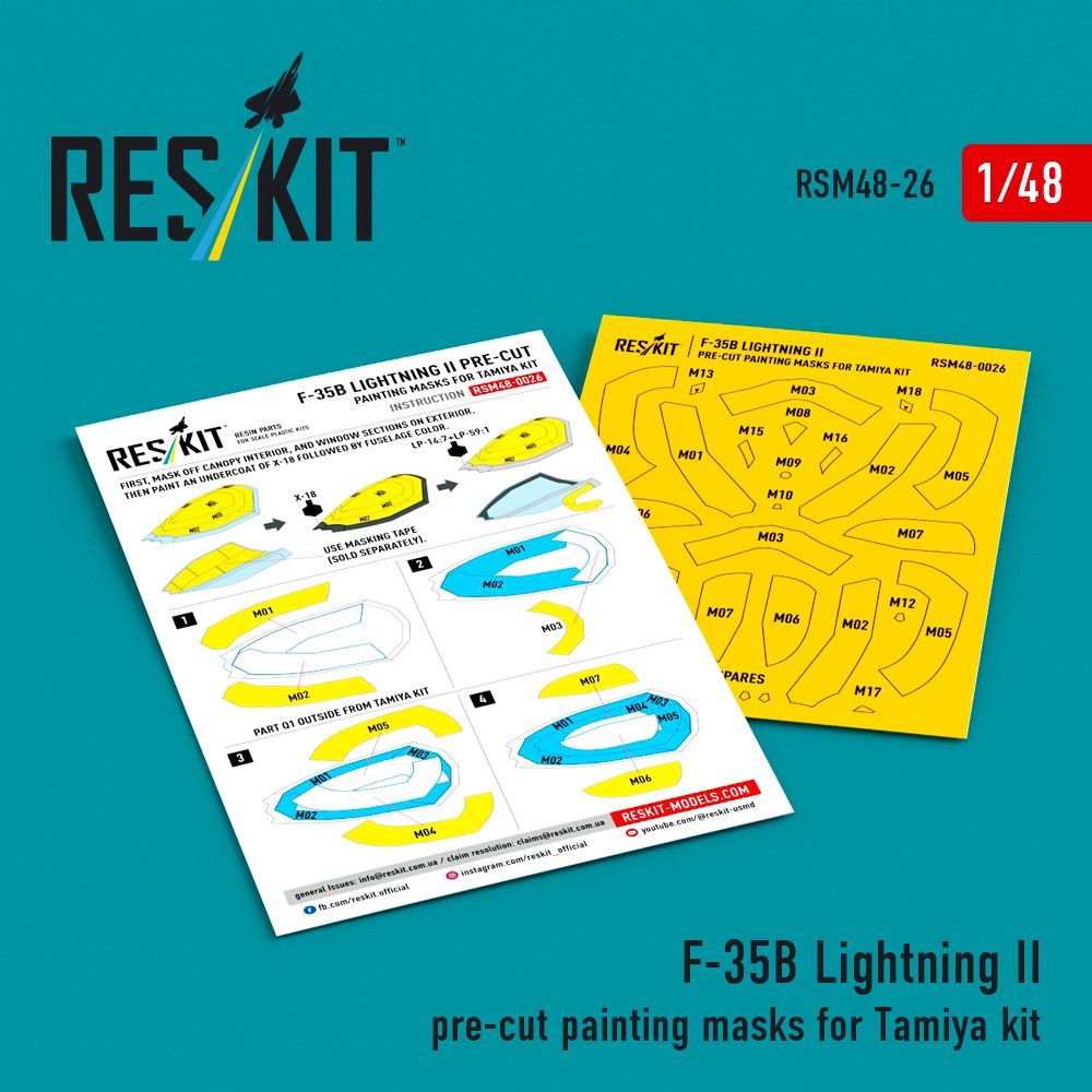 RSM48-0026 - F-35B Lightning II pre-cut painting masks for Tamiya kit - 1:48