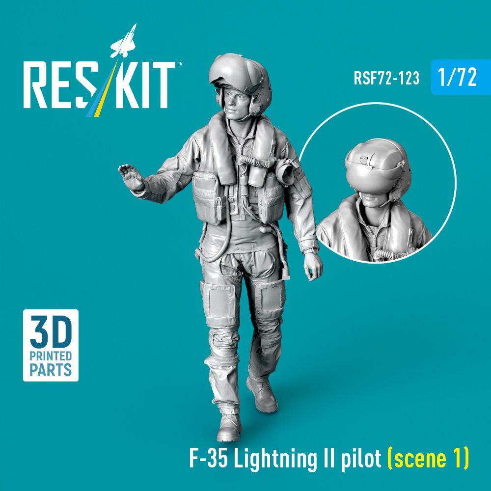 RSF72-0123 - F-35 Lightning II pilot (scene 1) (3D Printed) - 1:72