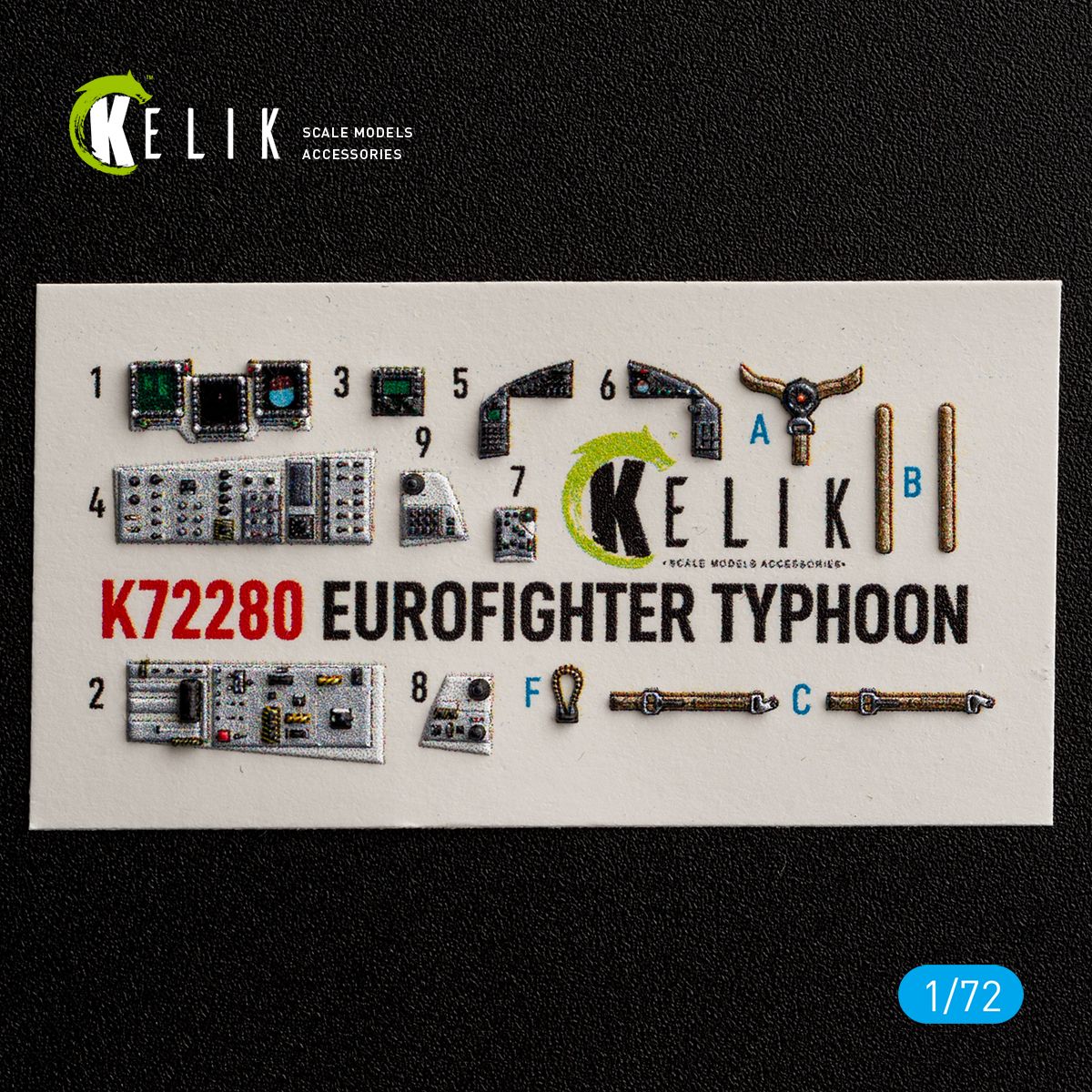 K72280 - Eurofighter Typhoon - interior 3D decals for Hasegawa kit - 1:72